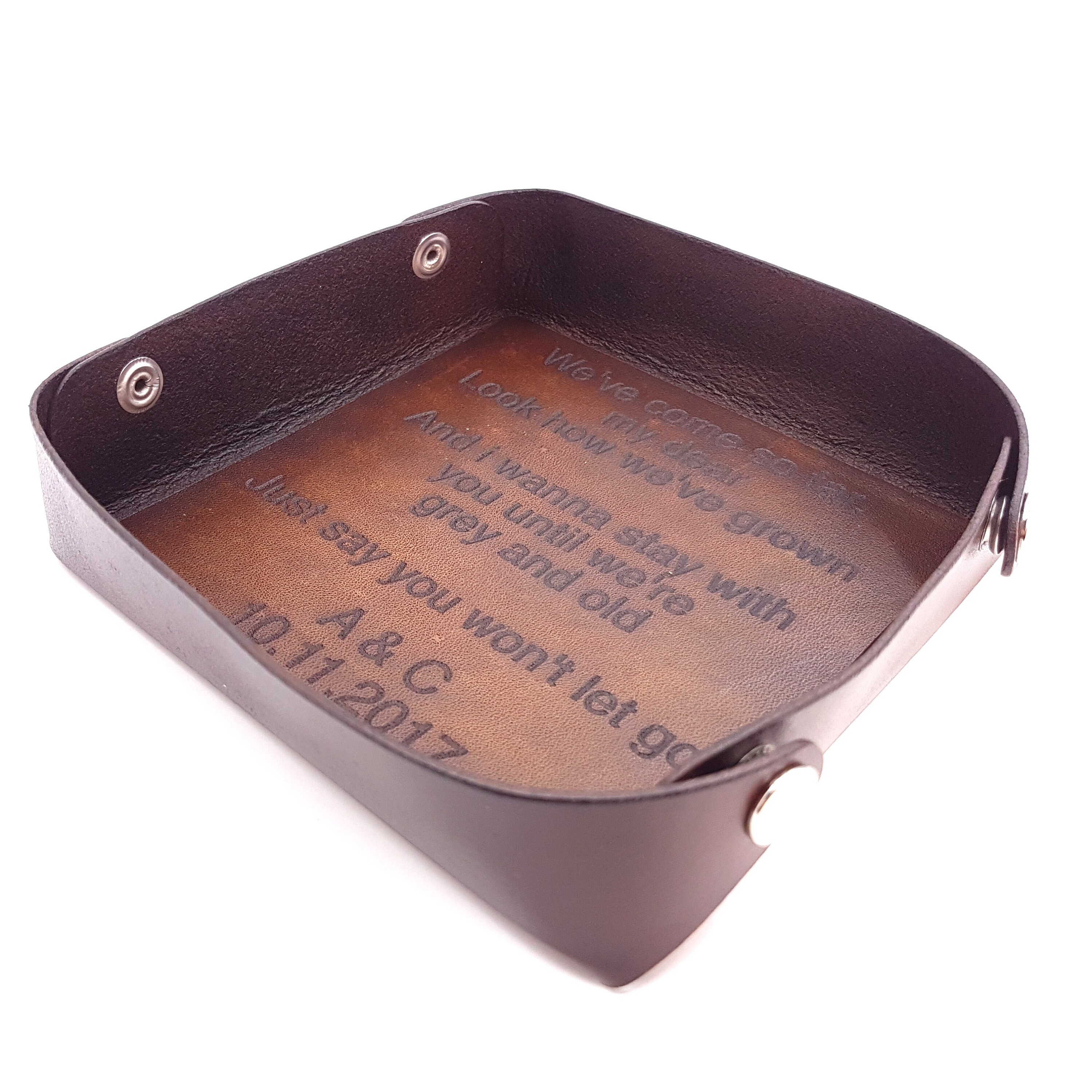 Personalised Leather TraySquare Leather Storage TrayLeather Etsy