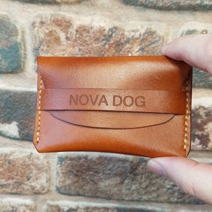 Étui à cuir-Plein Grain Carte Portefeuille- Porte-carte en cuir-Enveloppe Style Carte Portefeuille-Cadeau en cuir personnalisé-Cadeau de Noël