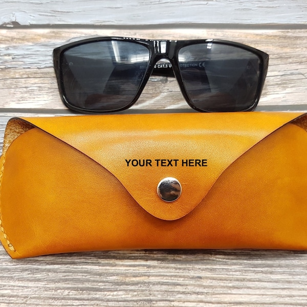 Etui à lunettes en cuir personnalisé - Caractéristiques de protection - Etui à lunettes artisanal - Etui à lunettes de soleil - Fermeture magnétique