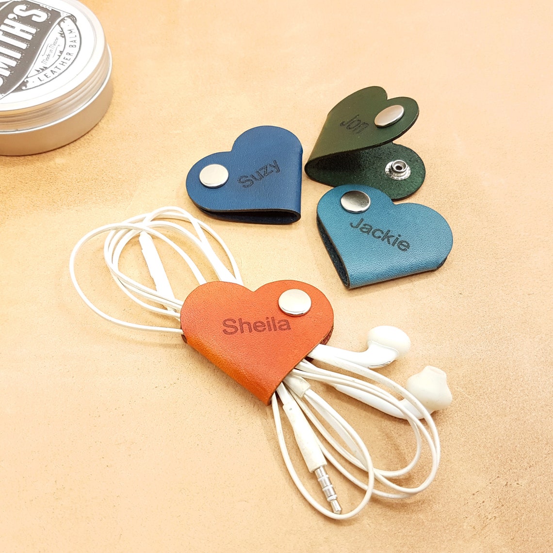 Love Heart Cable Wrapsleather Earphone Wrapsleather Earbud Etsy UK