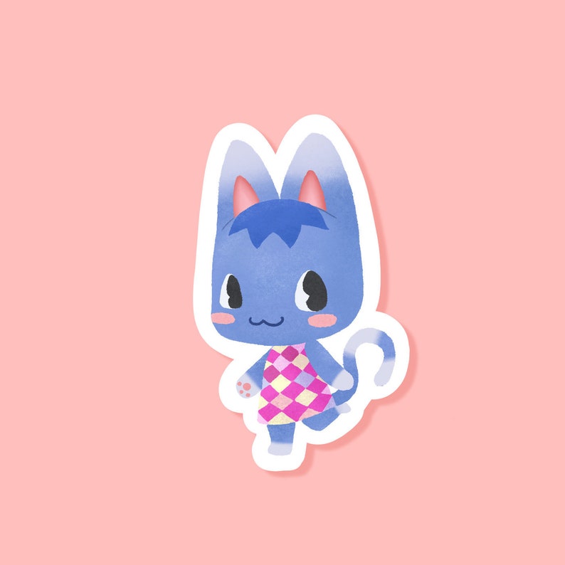 Söt Rosie Animal Crossing klistermärke - Matt, Vinyl, Papper bild 1