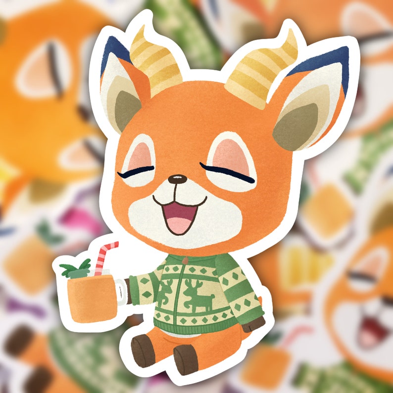 Cute Beau Animal Crossing Sticker Matte Vinyl Paper | Etsy