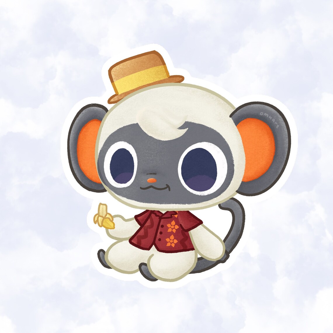 Niko Animal Crossing Monkey Sticker Matte Vinyl - Etsy