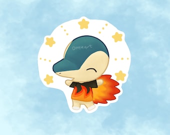 Adhesivo Cyndaquil ACxPKMN - Vinilo mate