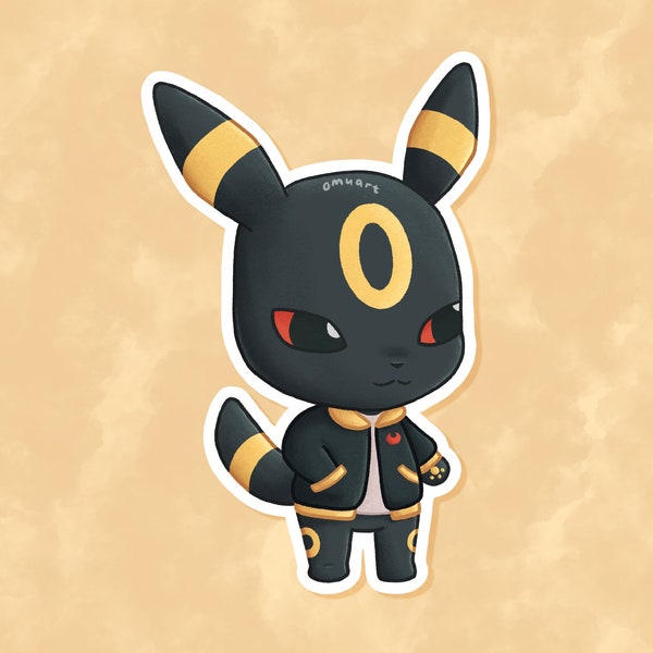 Cute Umbreon Animal Crossing Pokemon Sticker - Matte, Vinyl