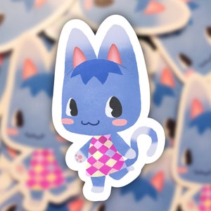 Söt Rosie Animal Crossing klistermärke - Matt, Vinyl, Papper bild 2