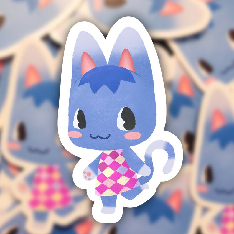 Söt Rosie Animal Crossing klistermärke - Matt, Vinyl, Papper bild 2