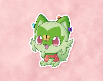 Sprigatito ACxPKMN Aufkleber - Matt, Vinyl