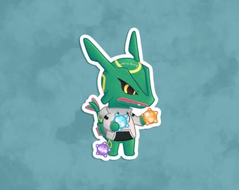 Rayquaza and Shiny ACxPKMN Sticker - Matte, Vinyl