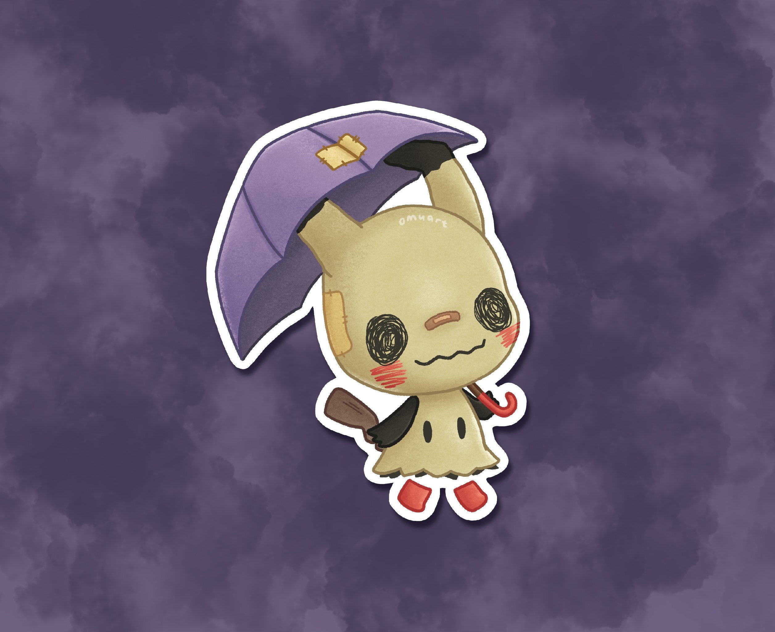 Shiny Mimikyu Sticker - Teddymuffs Designs