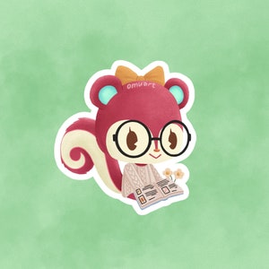 Adesivo fofo de Poppy Animal Crossing - fosco, vinil