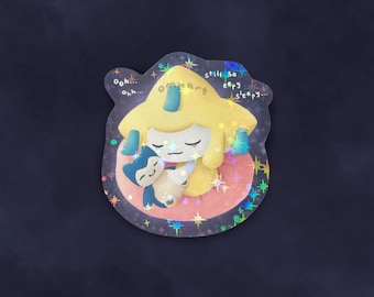 Schläfriger Jirachi Sticker - Star Holographic Glossy