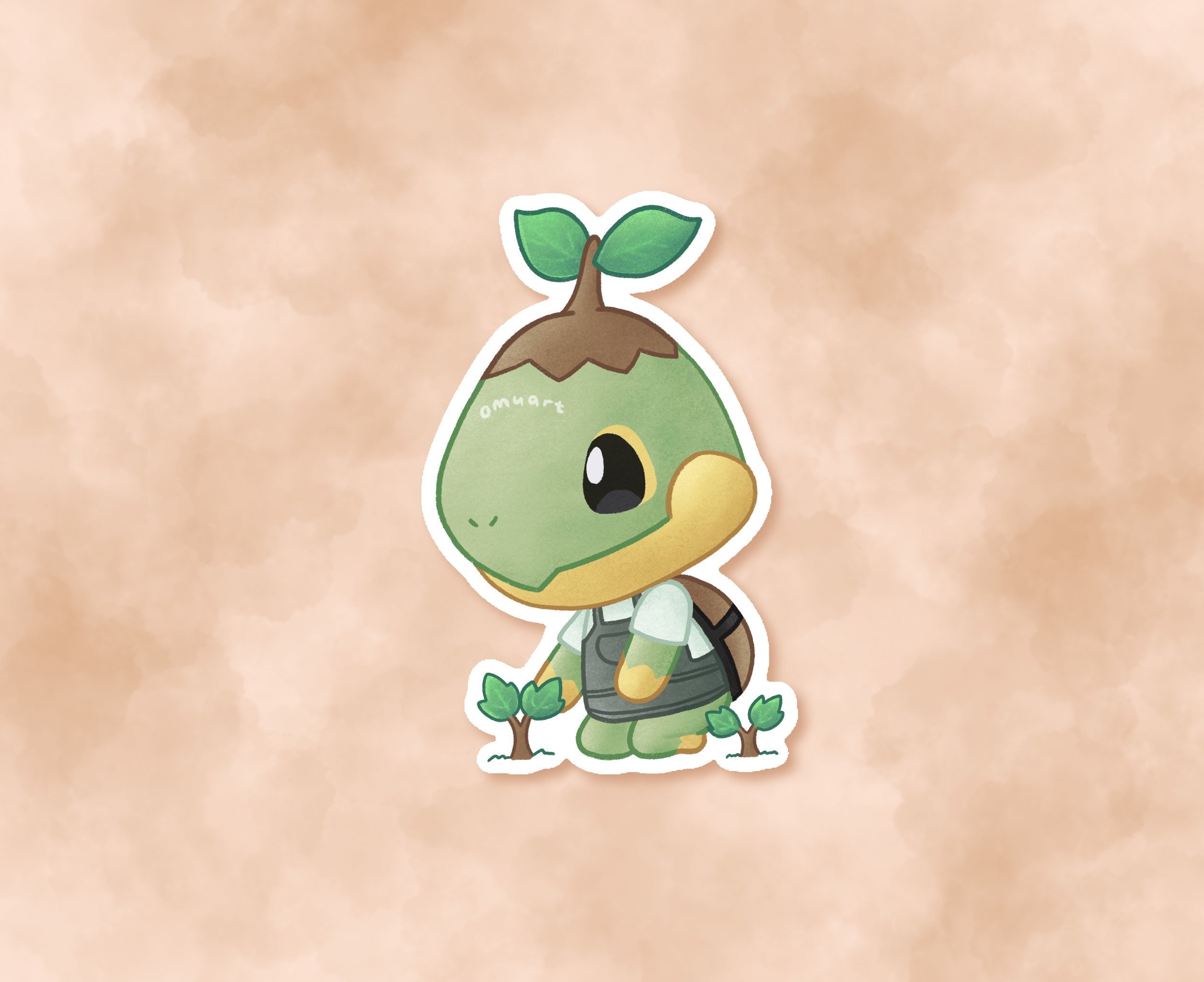 Cute Turtwig Animal Crossing Pokemon Sticker Matte Vinyl - Etsy