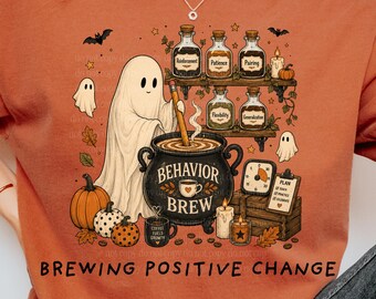 Brewing Positive Change Aba Png Halloween Rbt Png Spooky Fall Bcba Png Behavior Therapist Design Behavior Analyst Coffee Digital Download