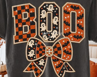 Boo Gemstone Preppy Png Coquette Rhinestone Png Halloween Boo Png Ghost Bow Png Spooky Season Png Digital Download
