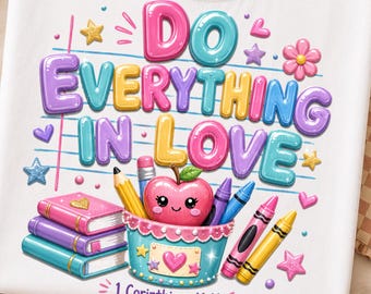 Do Everything In Love Png Back To School Png Christian School Png Corinthians Bible Verse Png Christian Teacher Digital Download Faith Based