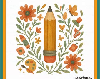 Pencil Floral Png Special Education Png Teacher Png Inclusion Png Sped Teacher Png Sped Para Design Tote Bags Stickers Mugs