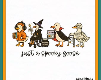 Nur eine gruselige Gans Png Aufnahme Halloween Png Hexe Halloween Bücherwurm Png Herbst Dumme Gans Png Retro Spooky Design Tragetaschen Aufkleber Tassen
