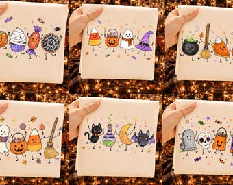 Halloween Doodle Bundle PNG Niedliche gruselige Zeichen Herbst Digital Download Sublimation Shirt Aufkleber Design Sofortiger Download Rbt Lehrer Png