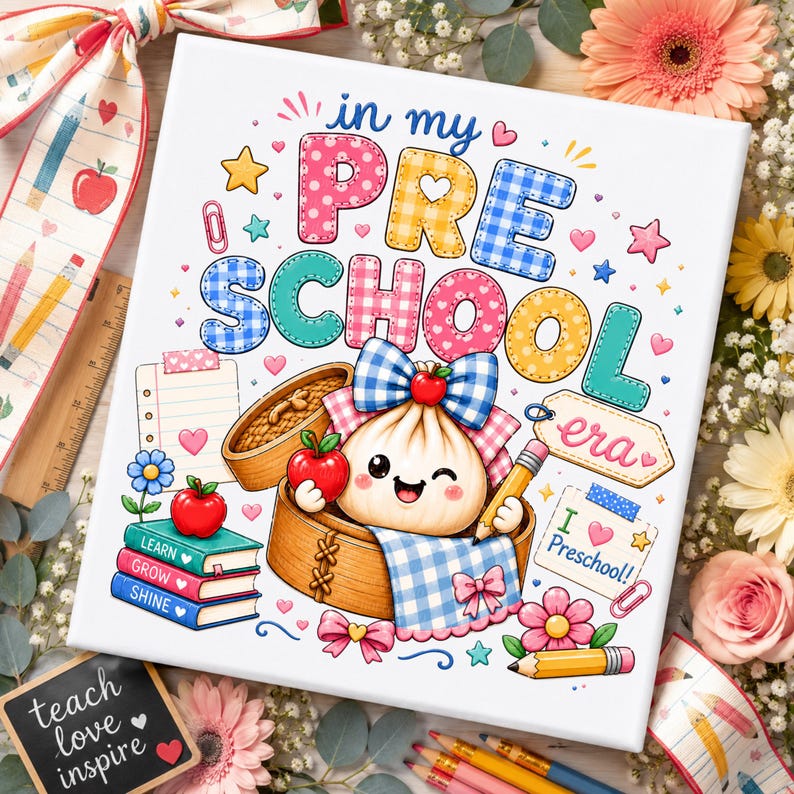 Preppy Teacher Back To School PNG Bundle Teacher Appreciation Doodles Grade Level Digital Download Sublimation Shirt Sticker Dumpling PNG image 3