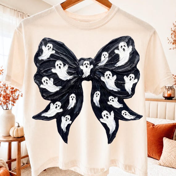 Preppy Ghost Bow Png Coquette Ghost Bow Png Halloween Bow Png Cute Halloween Png Spooky Season Png Digital Download