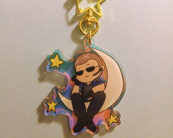 Albert Wesker Moon and Stars | 2.5" Rainbow Acrylic Charm