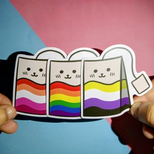 Kitty Teabag Pride | LGBTQ+ Pride Stickers