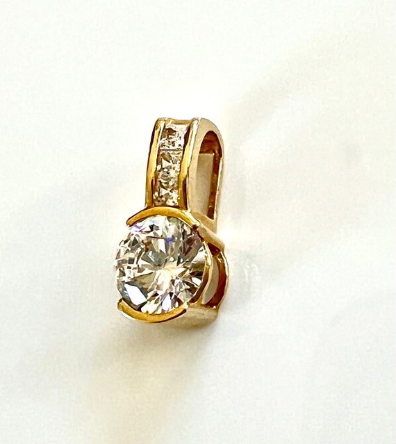 14k Diamonique Cubic Zirconium DQCZ Yellow Gold Pe