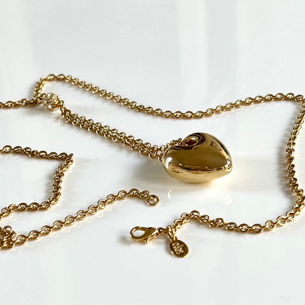 Joan Rivers Jewelry Necklace in Gold-tone with  Y-Drop Chain Link  and  Heart Pendant