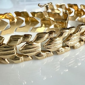 MILOR 10k Yellow Gold Italy 7” Chain Link Bracelet, Total Weight 11.29 grams