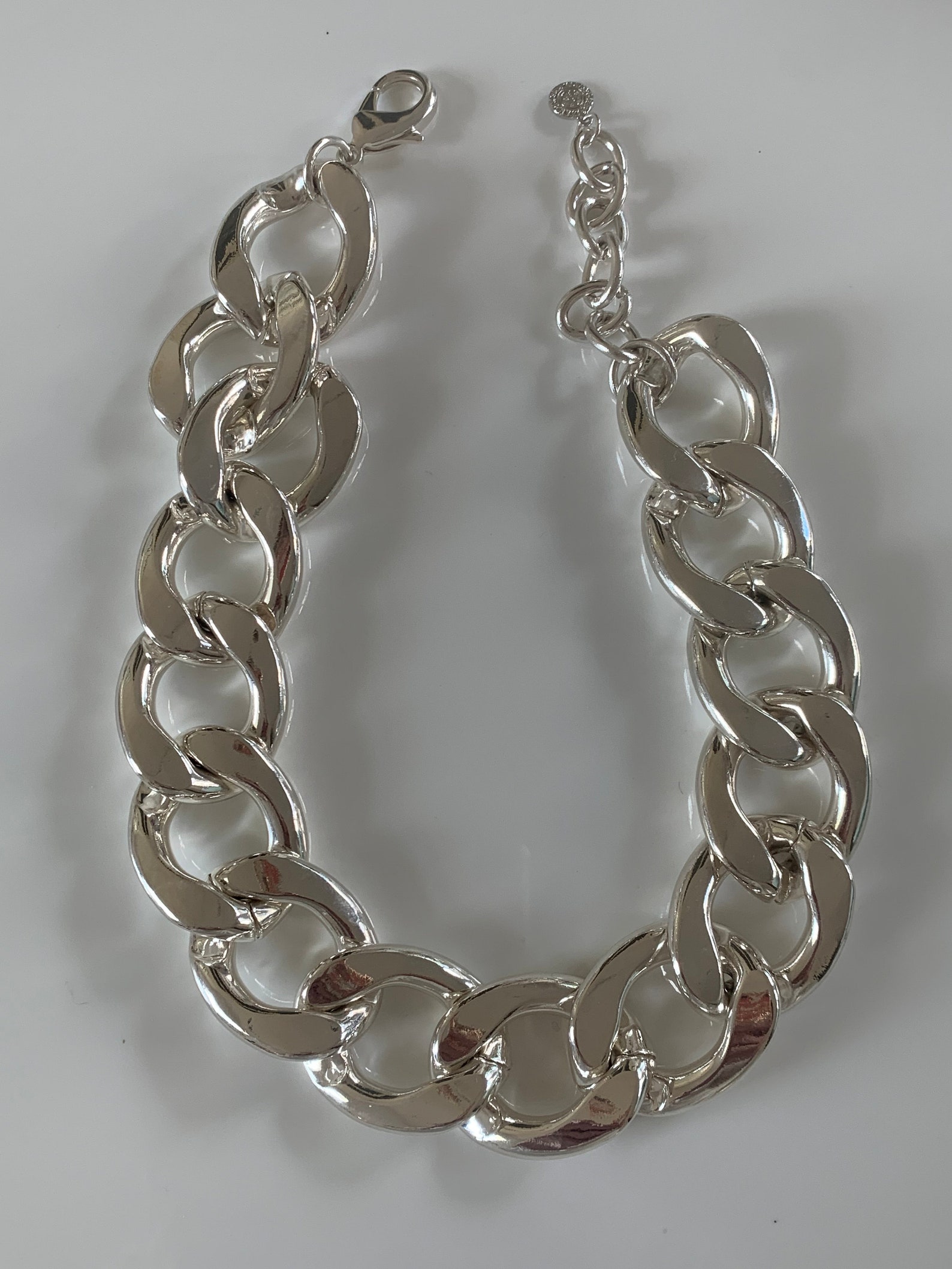 R.J. Graziano Chunky 16 Chain Necklace in Silvertone Etsy