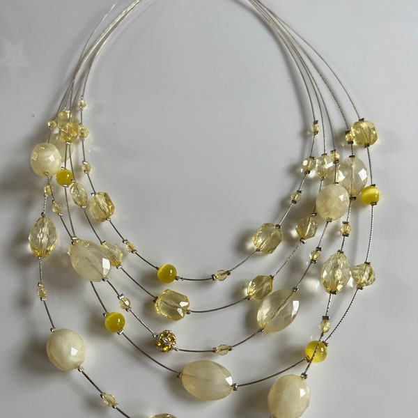 Bead Wire Necklace Etsy