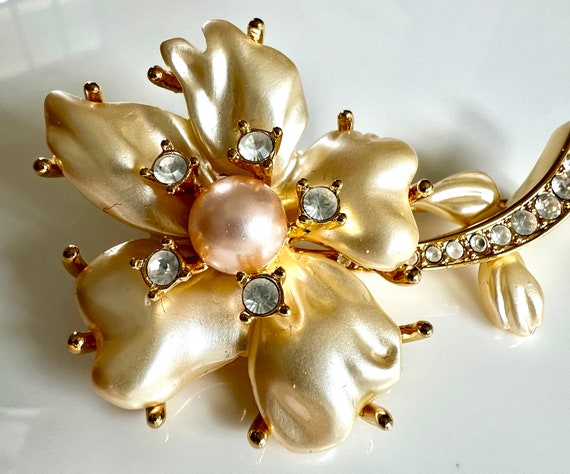 Kenneth Jay Lane KJL Rare River Flower Brooch Pin… - image 3