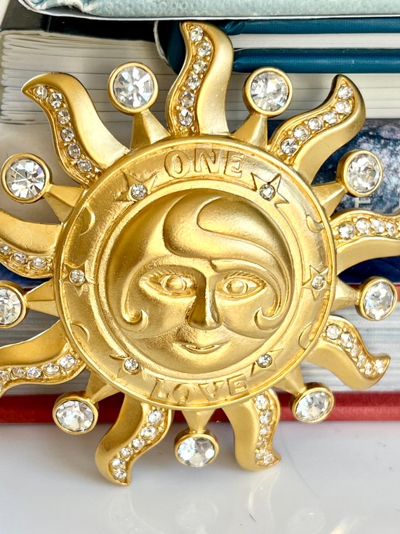 Kirks Folly 1990’s One Love Sun Celestial Brooch/… - image 2