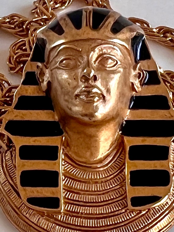 Erwin Pearl Gold-tone King Tut Egyptian Revival P… - image 3