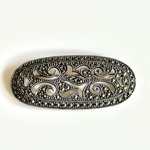 Judith and Jack 925 Sterling Silver Marcasite  Art Deco Vintage Pin Brooch