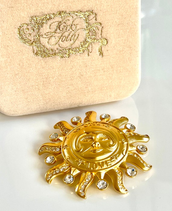 Kirks Folly 1990’s One Love Sun Celestial Brooch/… - image 1