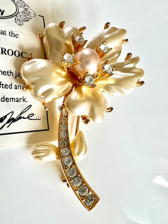 Kenneth Jay Lane KJL Rare River Flower Brooch Pin… - image 10