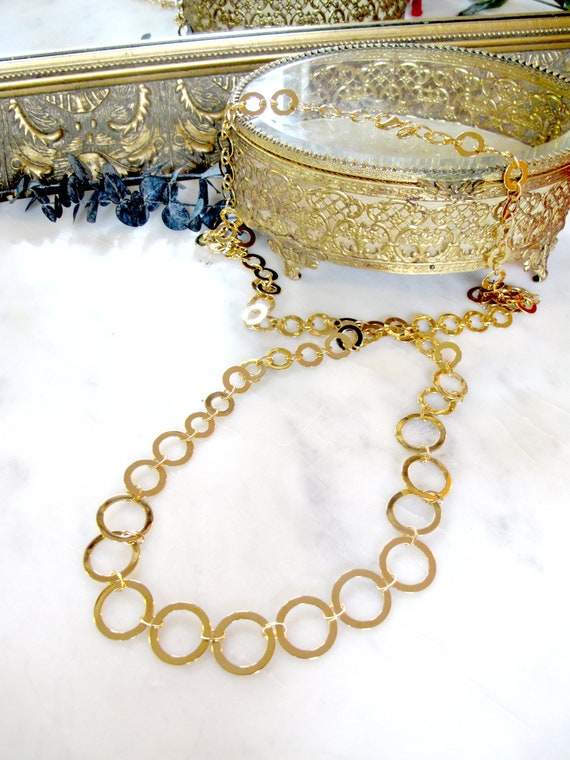 Vintage Signed Joan Rivers Gold Ring Necklace