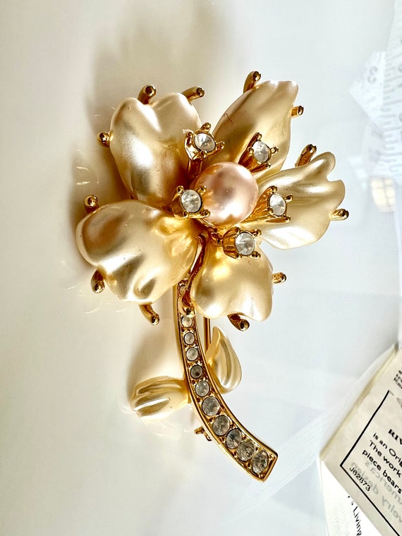 Kenneth Jay Lane KJL Rare River Flower Brooch Pin… - image 2