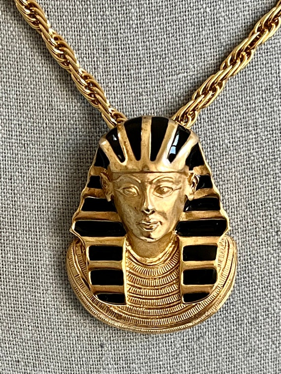 Erwin Pearl Gold-tone King Tut Egyptian Revival P… - image 7