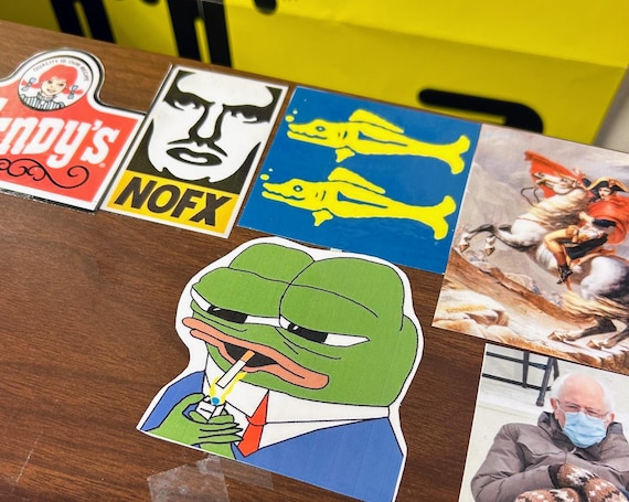Pepe the Frog Smoking a Cig - Glossy Vinyl Sticker - Etsy