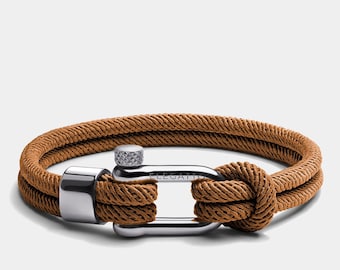 Men's Beige Nautical Rope Bracelet – Stainless Steel Clasp