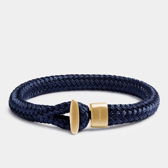 Black & Silver Shackle Bracelet Mens Nautical Sailing Rope Bracelet | eBay