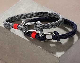 Lot de bracelets nautiques en corde pour homme - fermoir en nylon, cadeau parfait pour un anniversaire