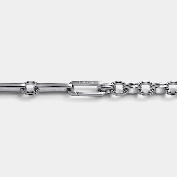 シルバーメッキステンレススチールチェーンブレスレット＆ネックレス 