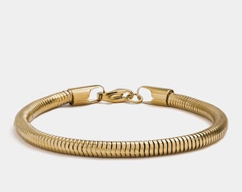 Gold Snake Chain Bracelet for Men - Elegant Modern Jewelry, Ideal for Any Occasion | Unisex Gift for Him