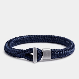 Navy Blue Rope Bracelet for Men - Minimalist Nautical Jewelry, Perfect Surfer Gift, Simple Men&#39;s Accessory
