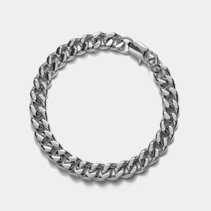 Silver  Cuban Link Chain Bracelet for Men -  Ideal Gift for Him, Unisex Jewelry