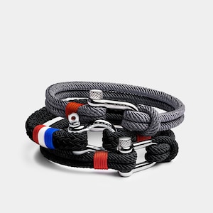 Pack de los más vendidos para hombre: pulseras Alchor, Alchor Black, Tour de France Black, cordón marino de nailon duradero, regalo perfecto para él